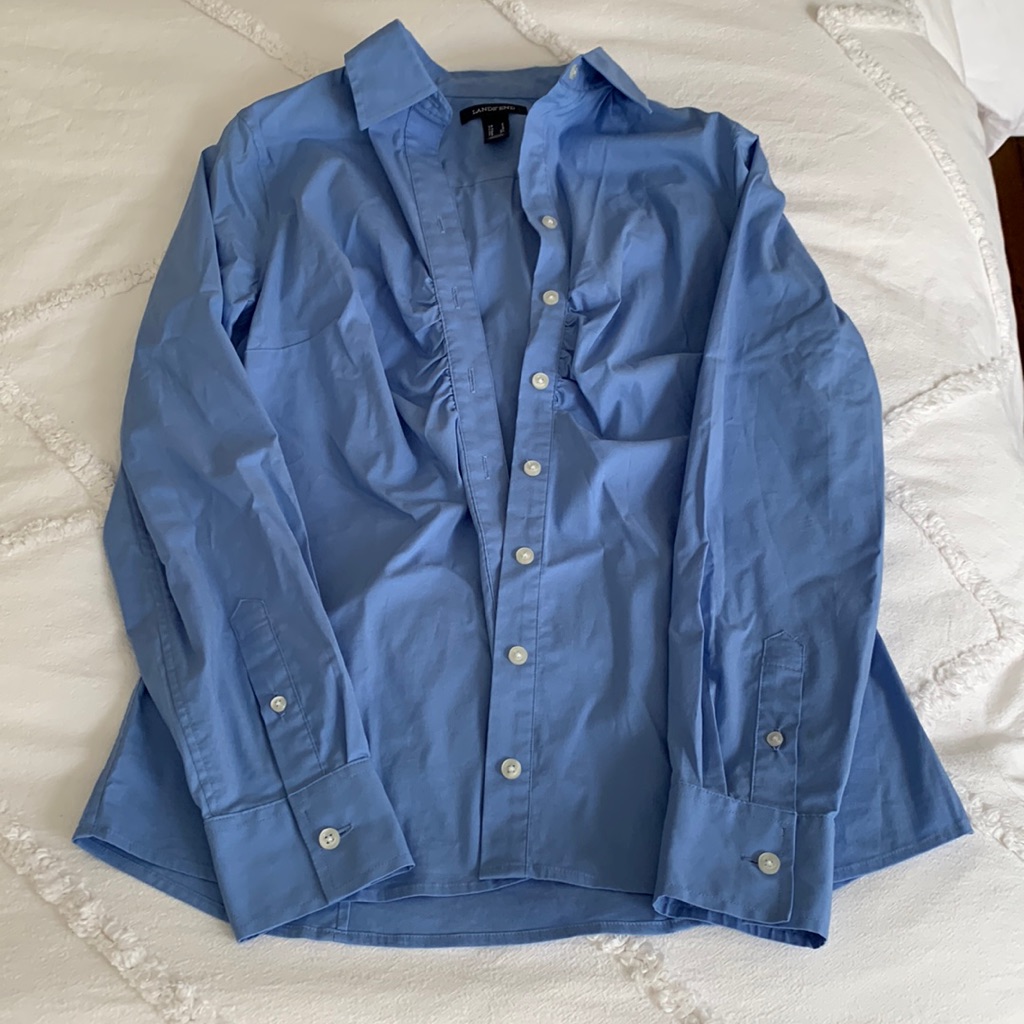 2000s Button Down With Ruffle